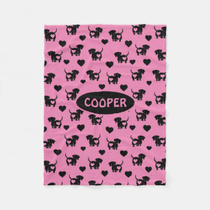 Dachshund Love Fleece Dog Blanket