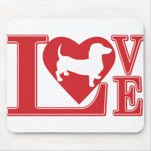 Dachshund Love Heart Mouse Mat
