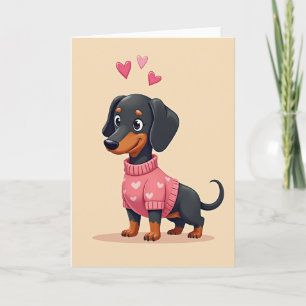 Dachshund Love Hearts Dog Card