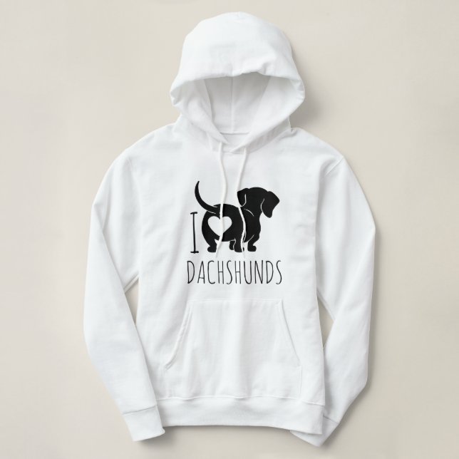 Dachshund Love Hooded Sweatshirt (Design Front)