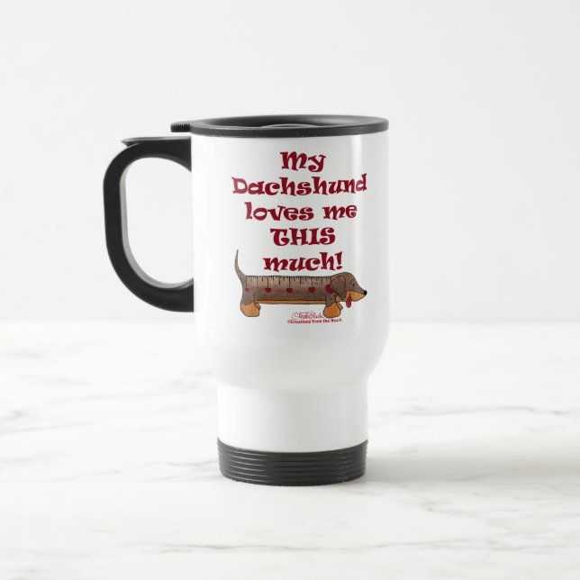 Dachshund Love Metre Travel Mug (Left)