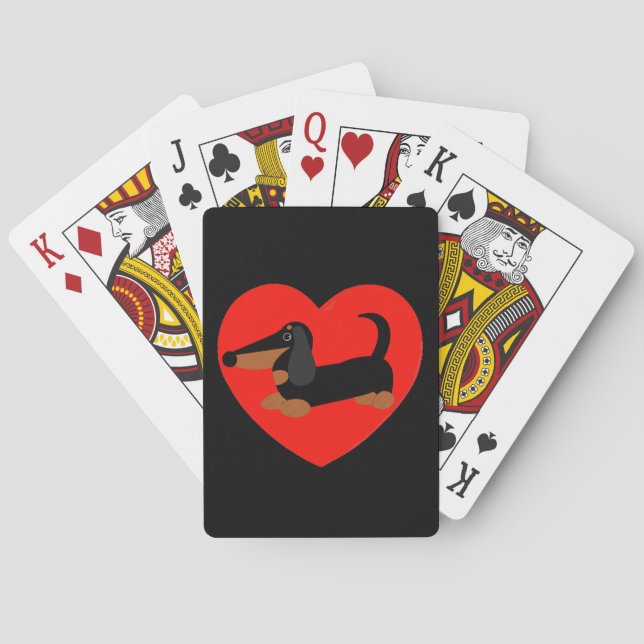Dachshund Love Playing Cards (Back)