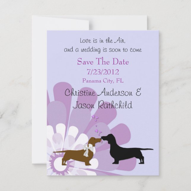 Dachshund Love Save the Date Announcement (Front)