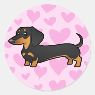 Dachshund Love (smooth coat) Classic Round Sticker