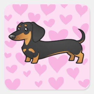 Dachshund Love (smooth coat) Square Sticker