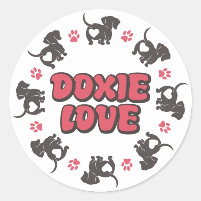 Dachshund  Love Sticker (Front)