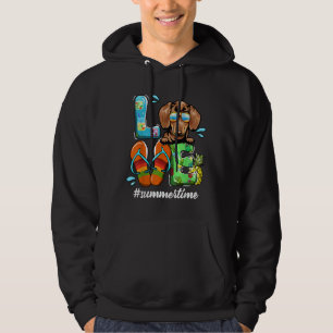 Dachshund Love Summer Time Dog Funny In July Summe Hoodie