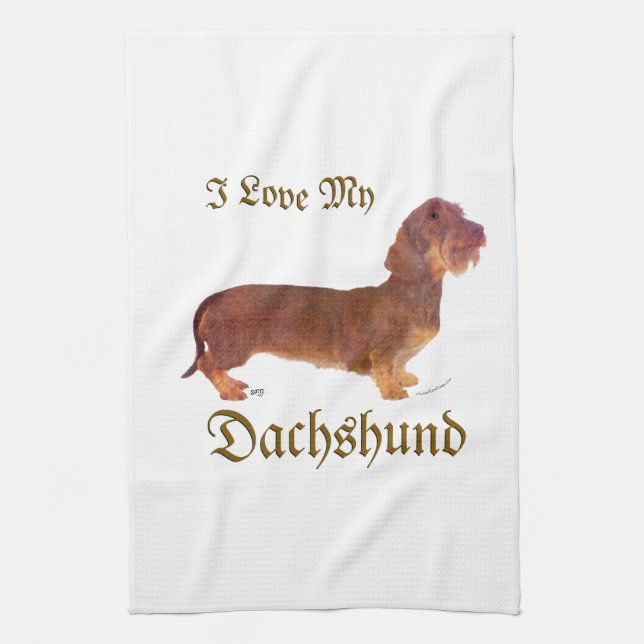 Dachshund Love Tea Towel (Vertical)
