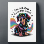 Dachshund Love That Stays Is Love That Listens Plaque<br><div class="desc">Love That Stays Is Love That Listens</div>
