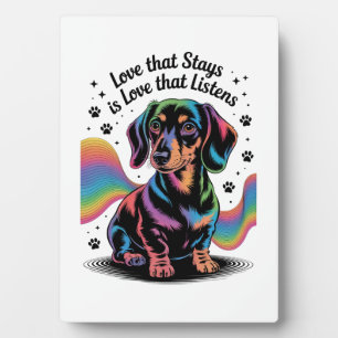 Dachshund Love That Stays Is Love That Listens Plaque