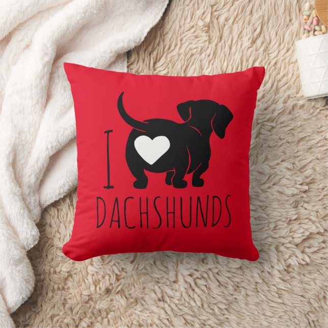 Dachshund Love Throw Pillow (Blanket)