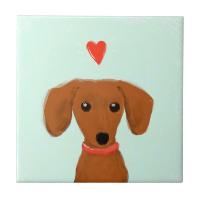 Dachshund Love Tile (Front)
