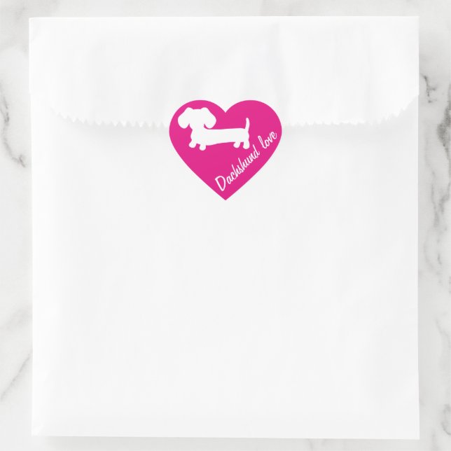 Dachshund Love Valentine's Day Envelope Seals Pink (Bag)