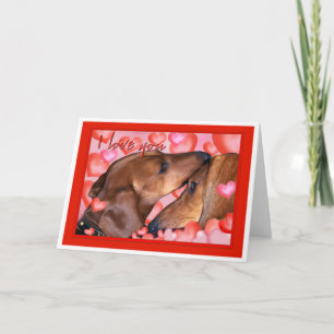 Dachshund Love - Valentines Day Holiday Card