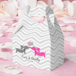 Dachshund Love Wedding Personalised Favour Boxes