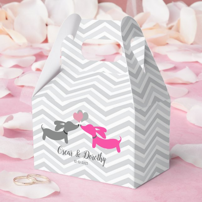 Dachshund Love Wedding Personalised Favour Boxes  (Wedding)