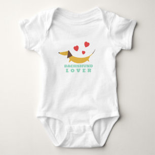 Dachshund Lover Cute Colourful Doxie Illustration Baby Bodysuit