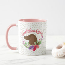 Dachshund Lover Doxie Floral Cute Illustration