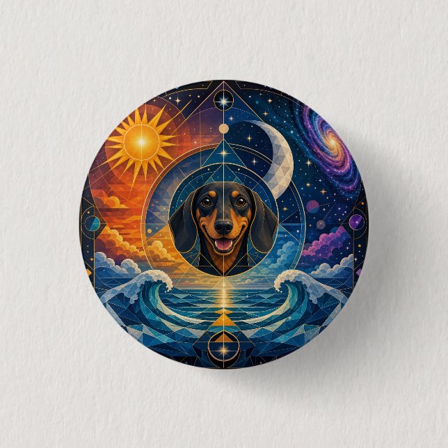 Dachshund Lover Patches. Cute Dog Patch/Badge 3 Cm Round Badge (Front)