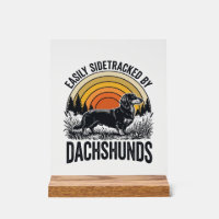 Dachshund Lover Shirt Easily Sidetracked Retro Art
