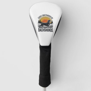 Dachshund Lover Shirt Easily Sidetracked Retro Art Golf Head Cover