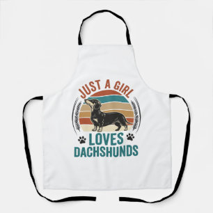Dachshund Lover Shirt Vintage Sunset Dog Graphic_1 Apron