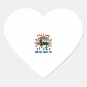 Dachshund Lover Shirt Vintage Sunset Dog Graphic_1 Heart Sticker