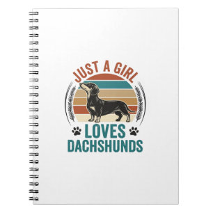 Dachshund Lover Shirt Vintage Sunset Dog Graphic_1 Notebook
