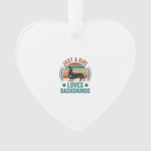 Dachshund Lover Shirt Vintage Sunset Dog Graphic_1 Ornament