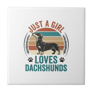 Dachshund Lover Shirt Vintage Sunset Dog Graphic_1 Tile