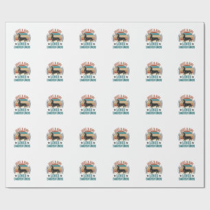 Dachshund Lover Shirt Vintage Sunset Dog Graphic_1 Wrapping Paper