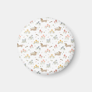 Dachshund Lover Weiner Dog Sausage Dog Wildflower Magnet