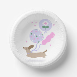 Dachshund Lovers Dog Puppy Birthday balloons Paper Plate