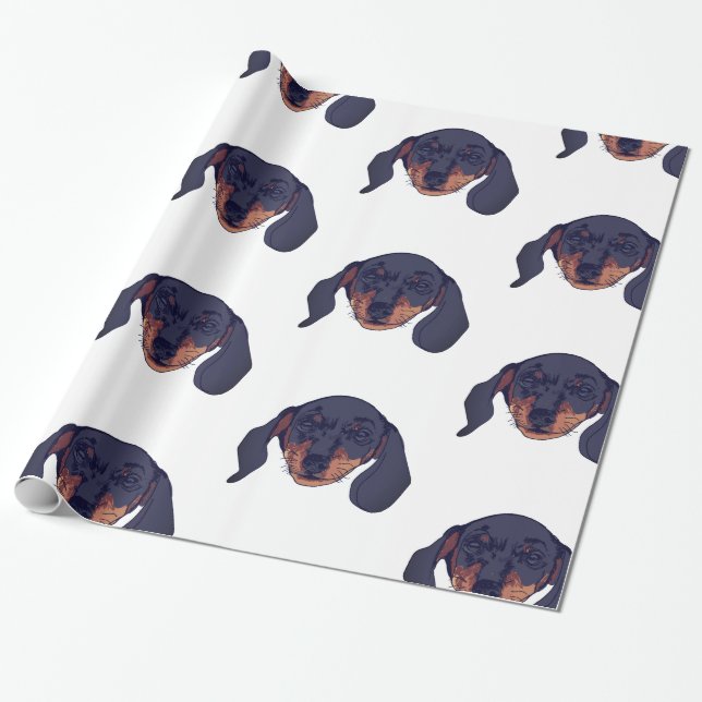 Dachshund lovers wrapping paper (Unrolled)