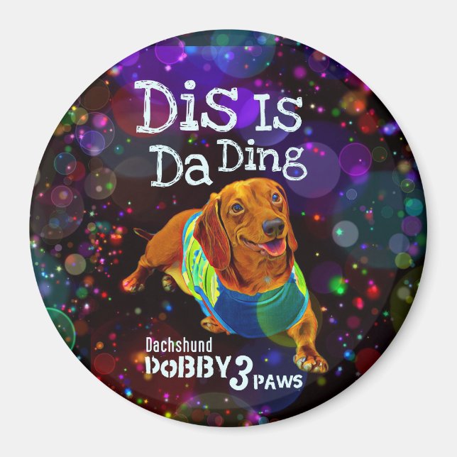 Dachshund Magnet Dobby 3Paws (Front)