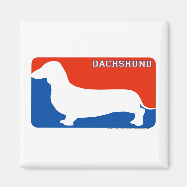 Dachshund Major League Dog Magnet (Front)