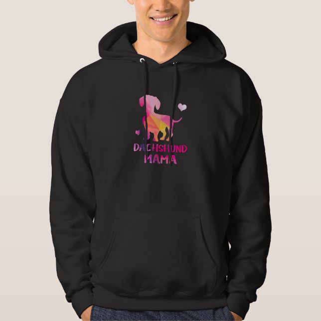 Dachshund Mama Colour Dackel Dog Hoodie (Front)