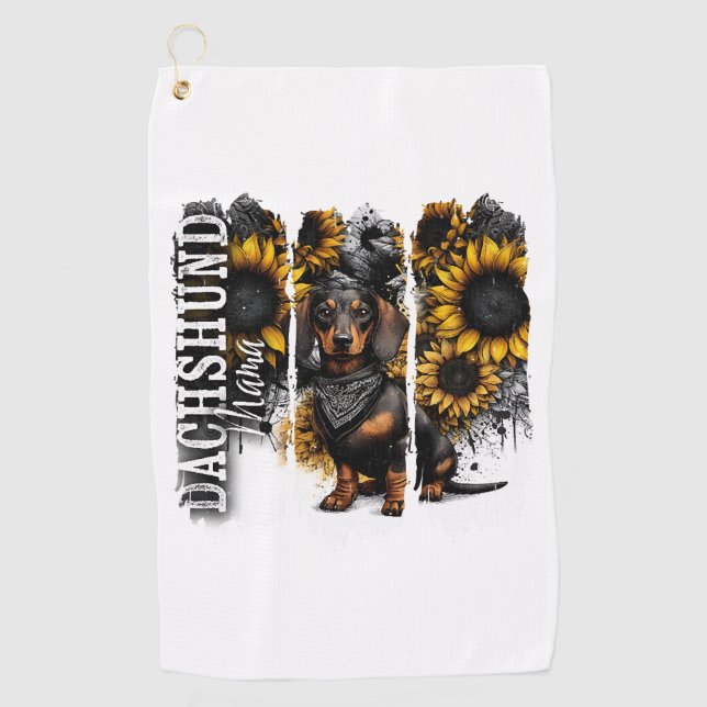 Dachshund Mama  Golf Towel (Front)