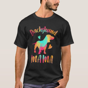 Dachshund Mama Watercolor Doxie Wiener Dog Mum Wom T-Shirt