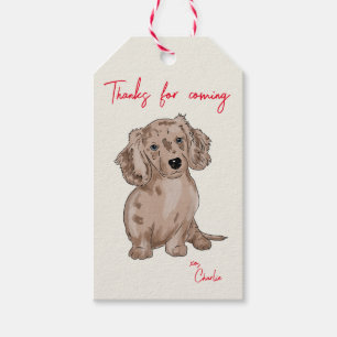 dachshund merle watercolor gift tags