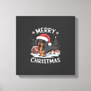 Dachshund Merry Christmas Classic T-Shirt Canvas Print