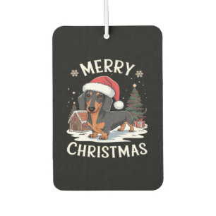 Dachshund Merry Christmas Classic T-Shirt Car Air Freshener