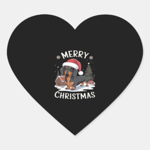 Dachshund Merry Christmas Classic T-Shirt Heart Sticker