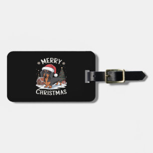 Dachshund Merry Christmas Classic T-Shirt Luggage Tag