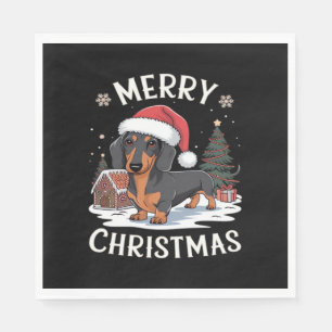 Dachshund Merry Christmas Classic T-Shirt Napkin