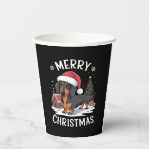 Dachshund Merry Christmas Classic T-Shirt Paper Cups