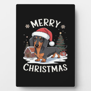 Dachshund Merry Christmas Classic T-Shirt Plaque