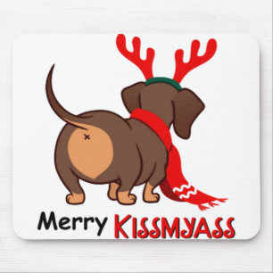 Dachshund merry kissmyass xmas lover dachshund dog mouse mat