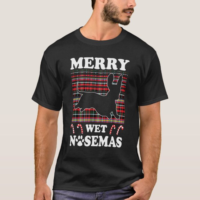 Dachshund Merry Wet Nosemas Christmas Dachshund Ow T-Shirt (Front)