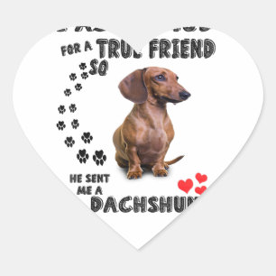 Dachshund Miniature Gift, Sausage Dog, Weenie Wog, Heart Sticker